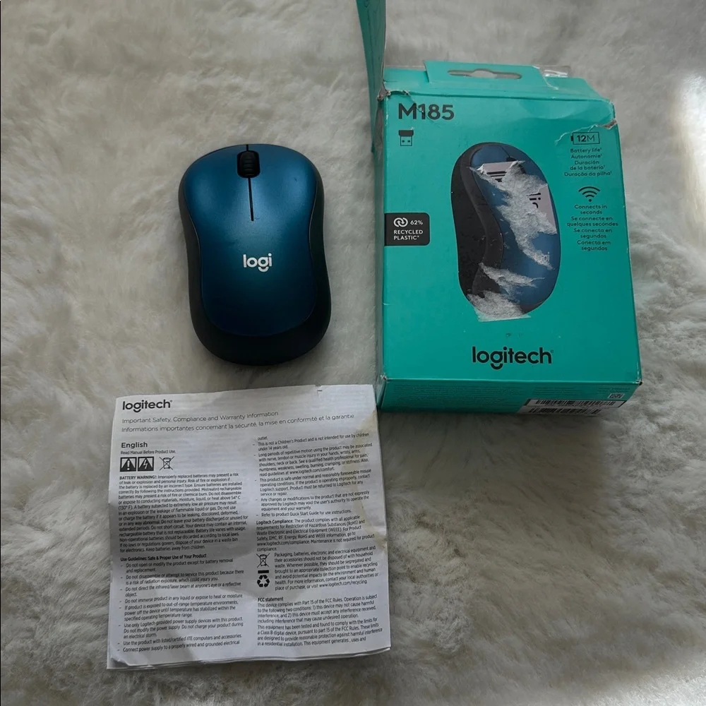 Logitech Teal and Black Wireless Mouse